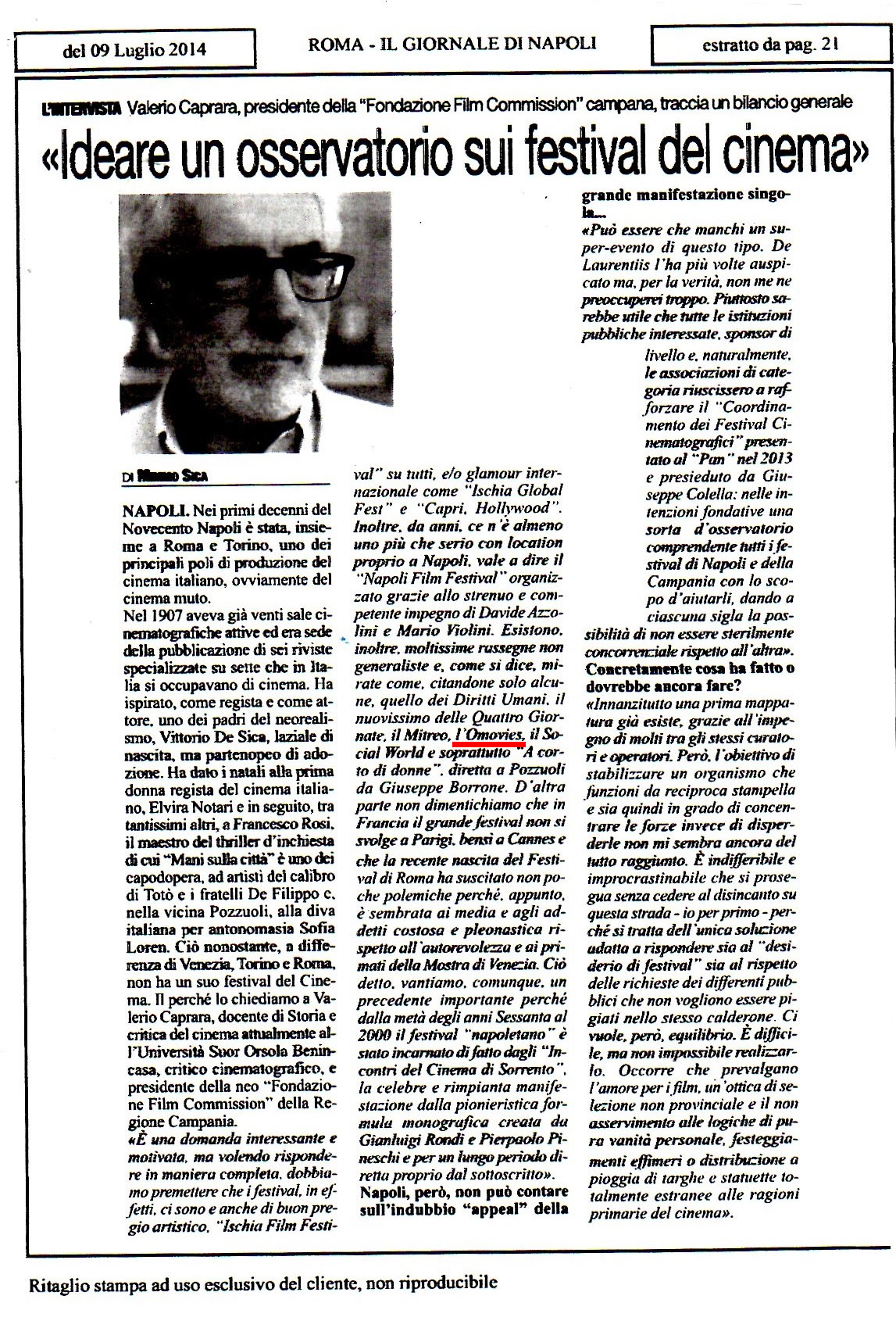 Omovies citata da Valerio Caprara in un articolo in cui parla della buona prassi del CFCC di cui siamo co-fondatori.