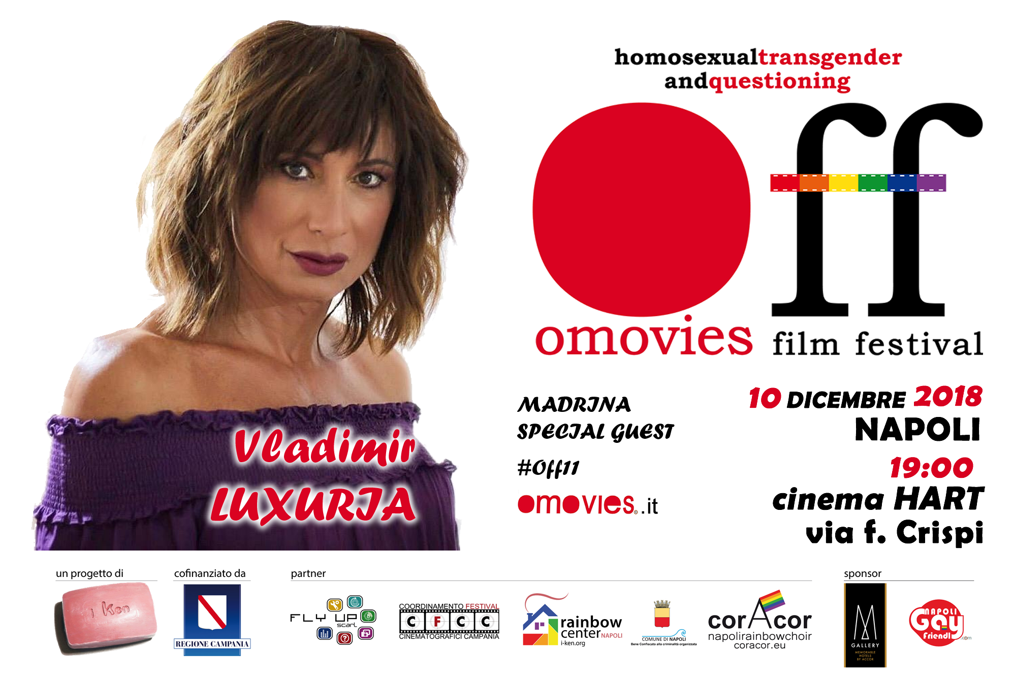 Vladimir LUXURIA , la Madrina off11 il 10 Dicembre a Napoli cinema HART